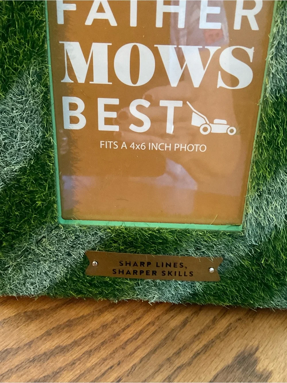 New-Father Mows Best Artificial Turf 4x6 Photo Frame, Lawn Care Dad Gift